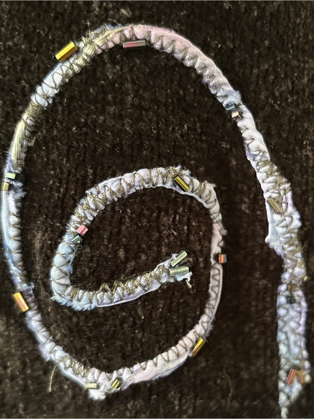 Black Cardigan Stitched Accents Beading Sparkle Art to Wear Size M. SKU 26 - Picture 13 of 14